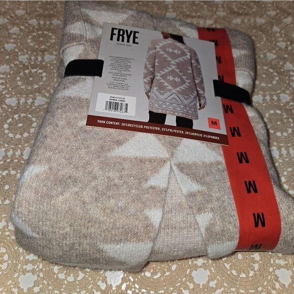 Frye Gray and Cream Cardigan Sweater with Open Front and Long Length - Picture 7 of 11